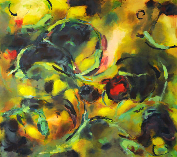 Painting titled "Pollenflug (I)" by Sylvia Moritz, Original Artwork, Acrylic