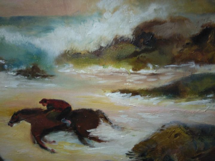 Pintura intitulada "la galopade" por Sylviane Joséphine Tirez, Obras de arte originais, Óleo