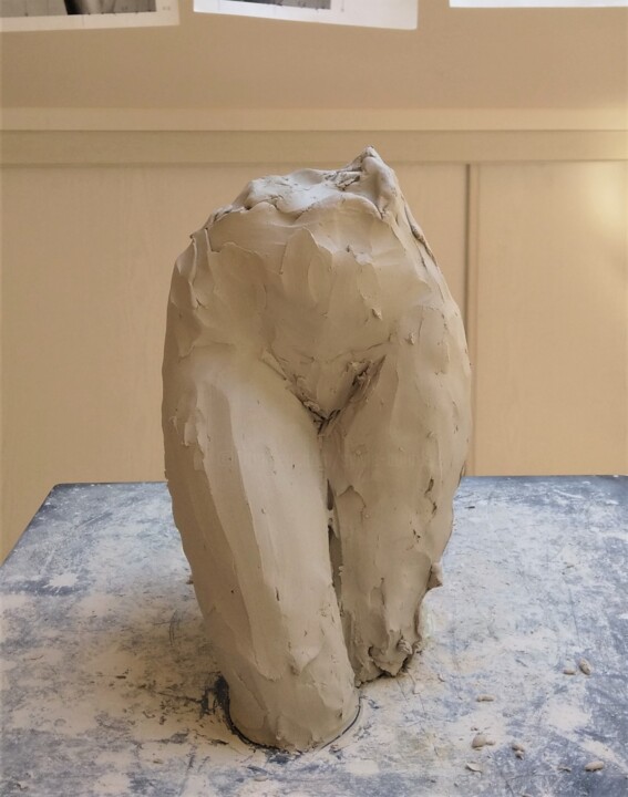 Скульптура под названием "étape1" - Sylvie Bourély (SB), Подлинное произведение искусства, Глина