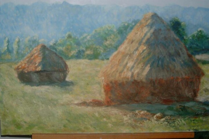 Pintura titulada "meules de Monet" por Sylvie Collard, Obra de arte original