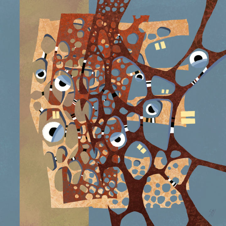 Digital Arts titled "Cacochyme" by Sylvie Dessert (Syl), Original Artwork, Digital Painting