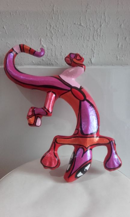 Artisanat intitulée "Miss Salamandre.jpg" par Didie L' Animalistique, Œuvre d'art originale