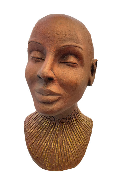 Sculpture intitulée "Vera Rosa" par Sylvie Mathiswan, Œuvre d'art originale, Terre cuite