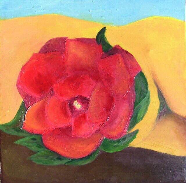 Pintura titulada "Rose des sables" por Sylviehebrard, Obra de arte original