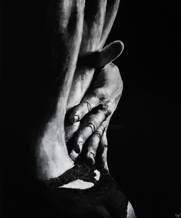Photos d'art symboliques en noir et blanc : « Caresses sur le sable »