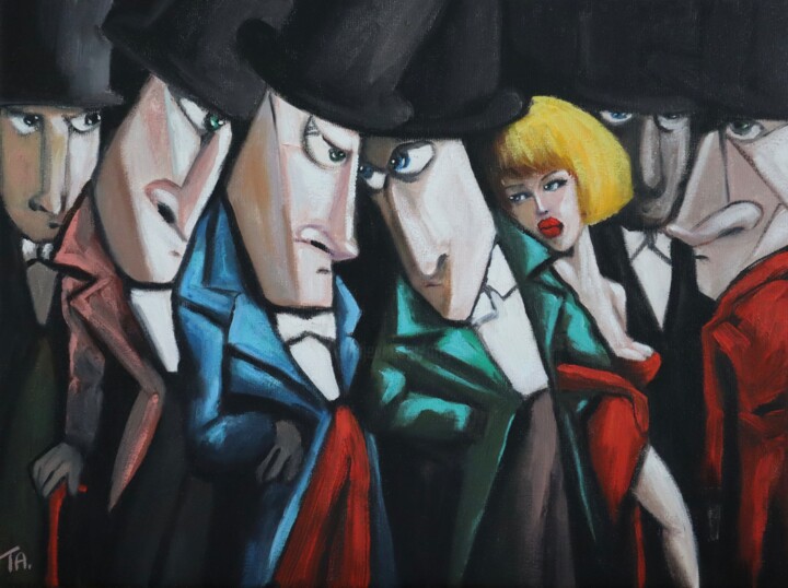 Painting titled "Conspirators conspi…" by Ta Byrne, Original Artwork, Oil