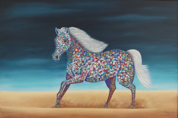 Pintura intitulada "HORSE8" por Tady Divjak, Obras de arte originais, Acrílico