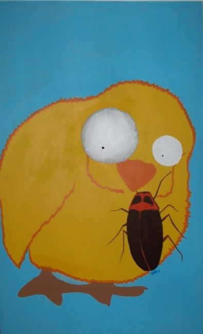 Pittura intitolato "My Cockroach Friend" da Tai Ma Campos, Opera d'arte originale