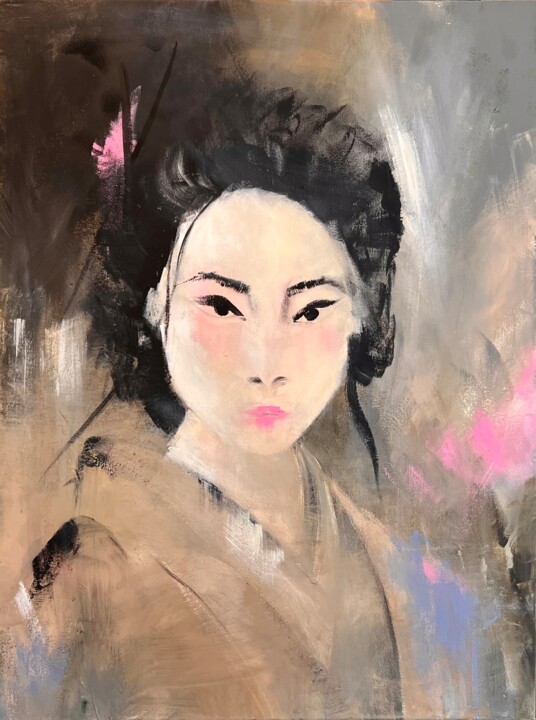 Malarstwo zatytułowany „Geisha” autorstwa Tamara Andjus, Oryginalna praca, Akryl