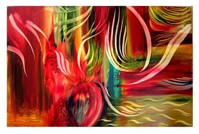 Peinture intitulée "Heart of Fire -" par Mealeva Tam, Œuvre d'art originale, Huile