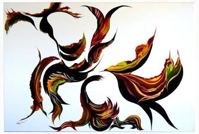Peinture intitulée "Freedom and Roots -" par Mealeva Tam, Œuvre d'art originale, Huile