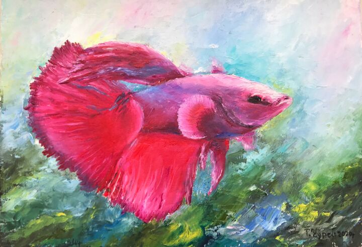 「Rooster fish - ocea…」というタイトルの絵画 Tanya Chureyによって, オリジナルのアートワーク, オイル