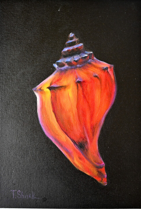 Painting titled "Сlam shell #2" by Tanya Shark, Original Artwork, Oil