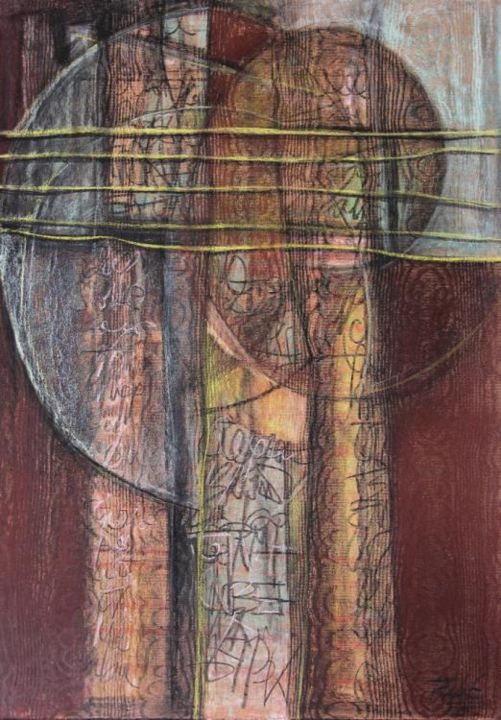 Картина под названием "Diary of one tree 2" - Tanya Balach, Подлинное произведение искусства