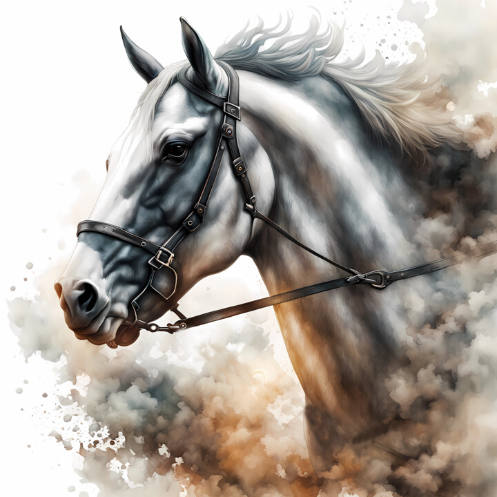 数字艺术 标题为“Horse Design” 由Tarkanm, 原创艺术品, AI生成的图像