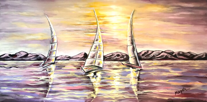 Painting titled "“Mediterranean Sea.…" by Tati Vc, Original Artwork, Acrylic