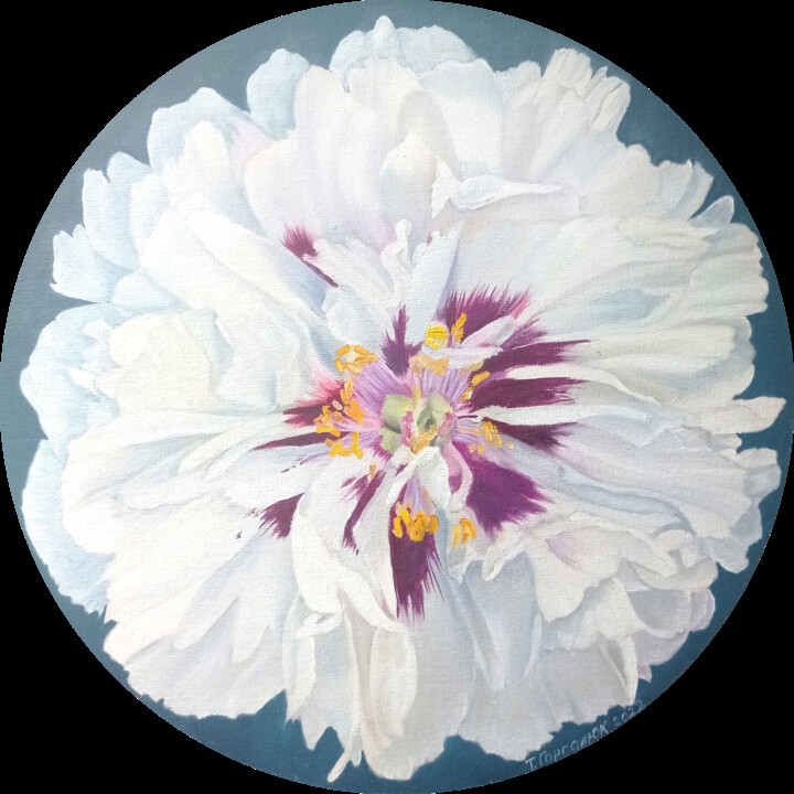 Painting titled "Perfection" by Tatiana Gorgalyk, Original Artwork, Oil Mounted on Cardboard