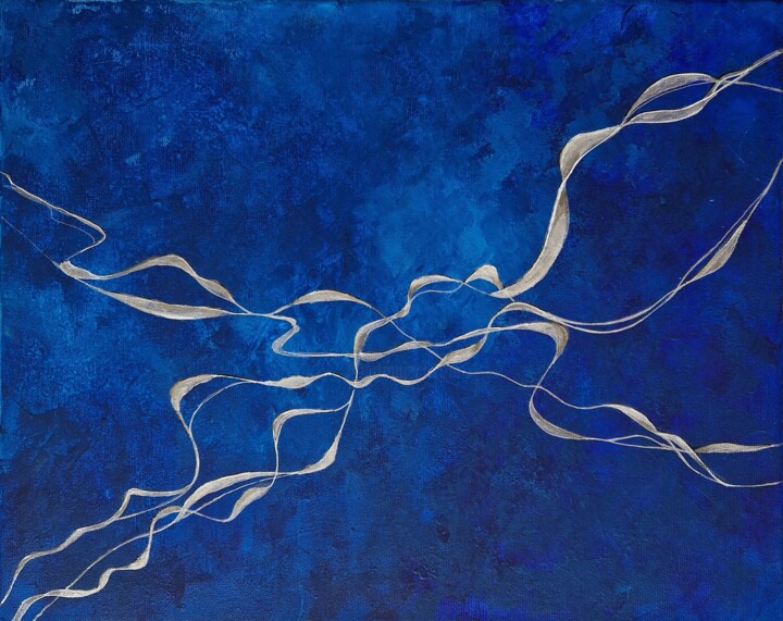 Картина под названием "Blue and silver" - Tatiana Karchevskaya, Подлинное произведение искусства, Акрил