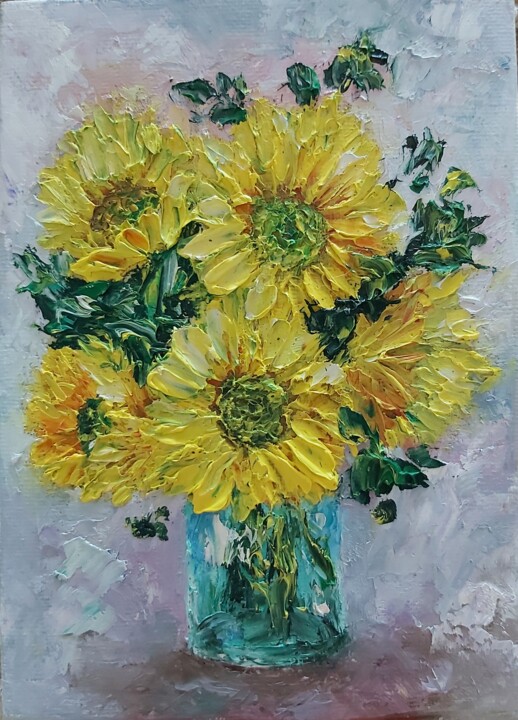 绘画 标题为“Flowers painting Sm…” 由Tatiana Krilova, 原创艺术品, 油