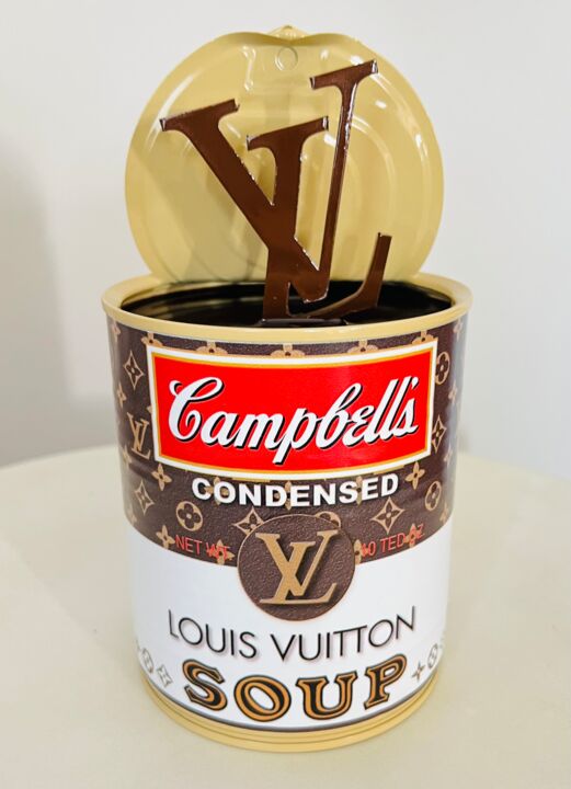 「Campbell's Soup LV」というタイトルの彫刻 Ted Pop Artによって, オリジナルのアートワーク, 樹脂