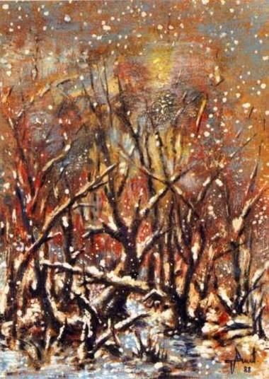 Painting titled "Wintery" by Georges Dumitresco, Original Artwork