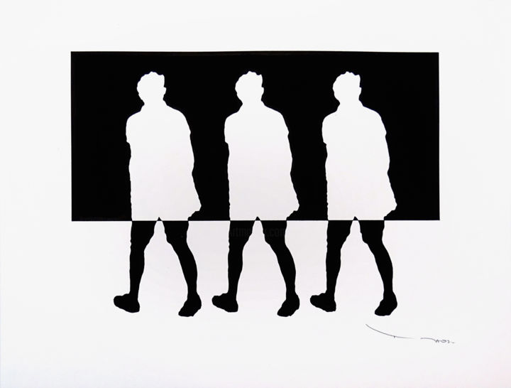 Desenho intitulada "Tehos - Three walki…" por Tehos, Obras de arte originais, Tinta