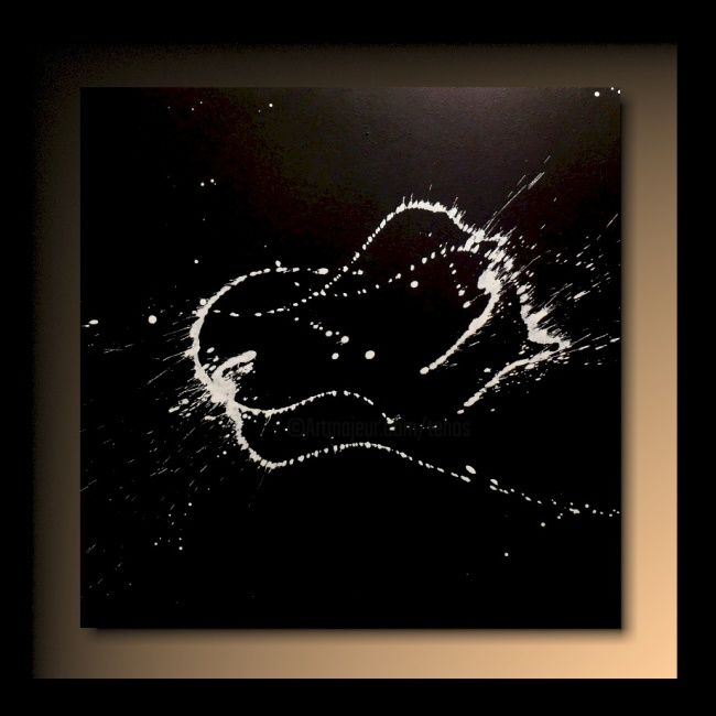 Картина под названием "Black 07" - Tehos, Подлинное произведение искусства, Масло