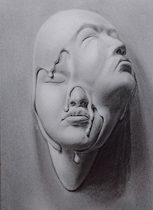 Dessin intitulée "The act of Remembra…" par Tejendra Tejendra Singh Bisht, Œuvre d'art originale, Graphite