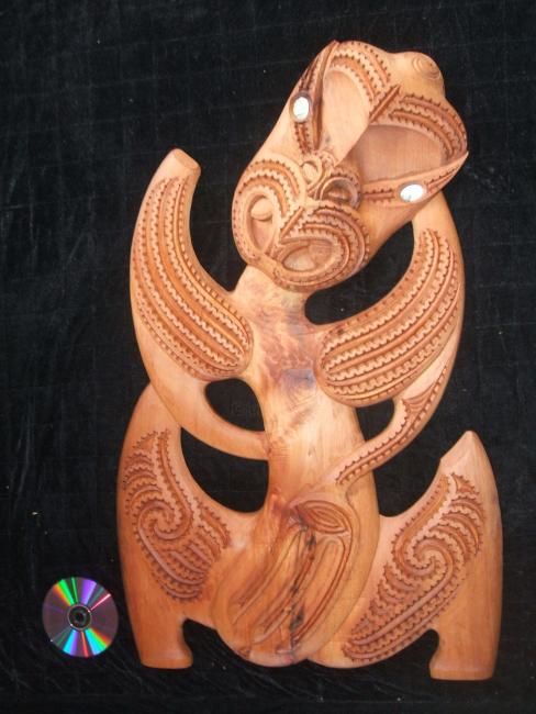 Sculpture titled "Whaka-Papatuanuku" by Teraimana Tahiata, Original Artwork, Wood