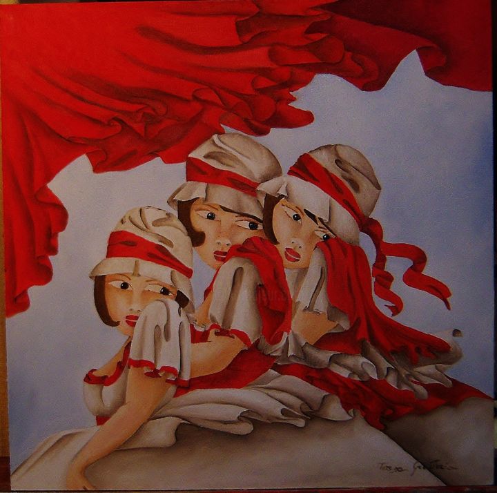 Картина под названием "30x30-olio-su-tela-…" - Teresa Grotteria, Подлинное произведение искусства