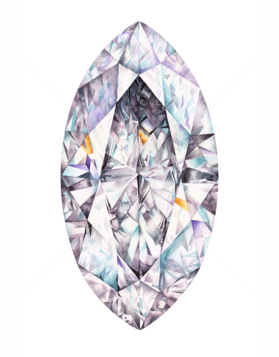 제목이 "Marquise Diamond"인 미술작품 Tetiana Samoilenko로, 원작, 수채화