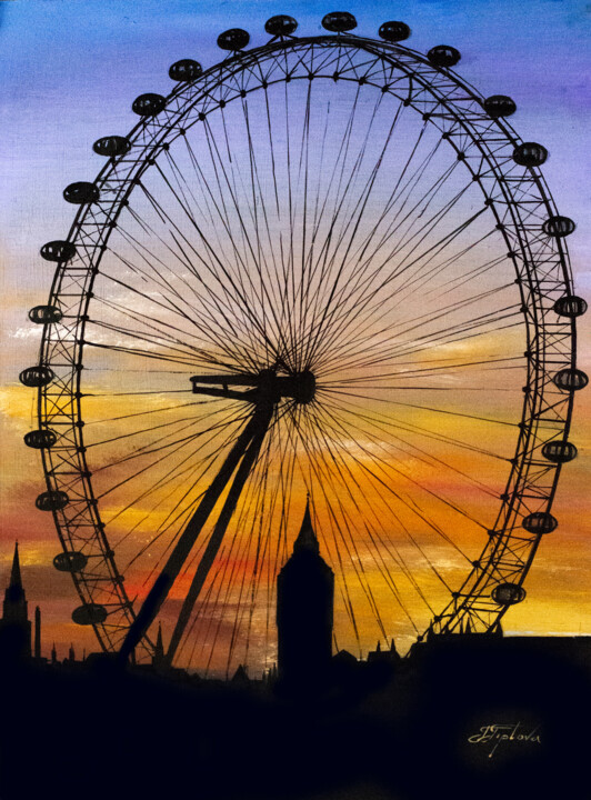 Pintura intitulada "AN EVENING IN LONDON" por Tetiana Tiplova, Obras de arte originais, Óleo