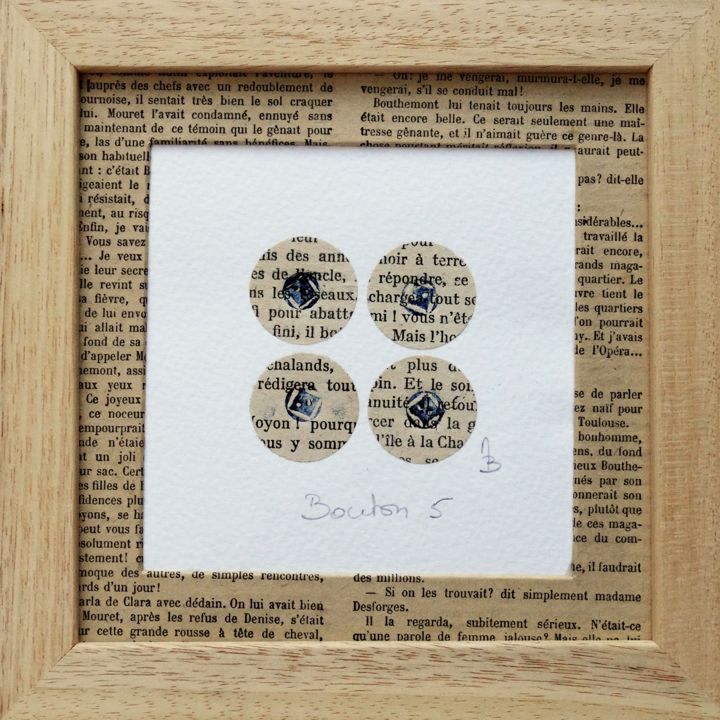 Druckgrafik mit dem Titel "Bouton 5" von Martine Brion, Original-Kunstwerk