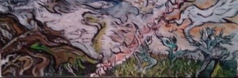 Картина под названием "Die 4-Welten-Treppe" - Thalis Colorworld, Подлинное произведение искусства, Масло