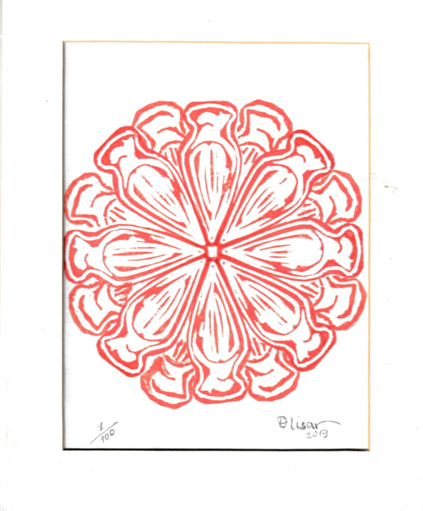 Printmaking titled "MANDALA PINHÃO" by Thelmo Silveira, Original Artwork, Linocuts