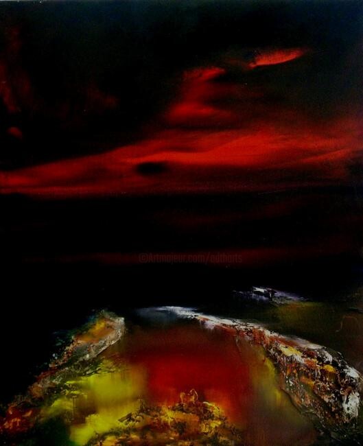 Pintura intitulada "Sombre rouge" por Thierry Astier-Dupuy (Adtheo), Obras de arte originais