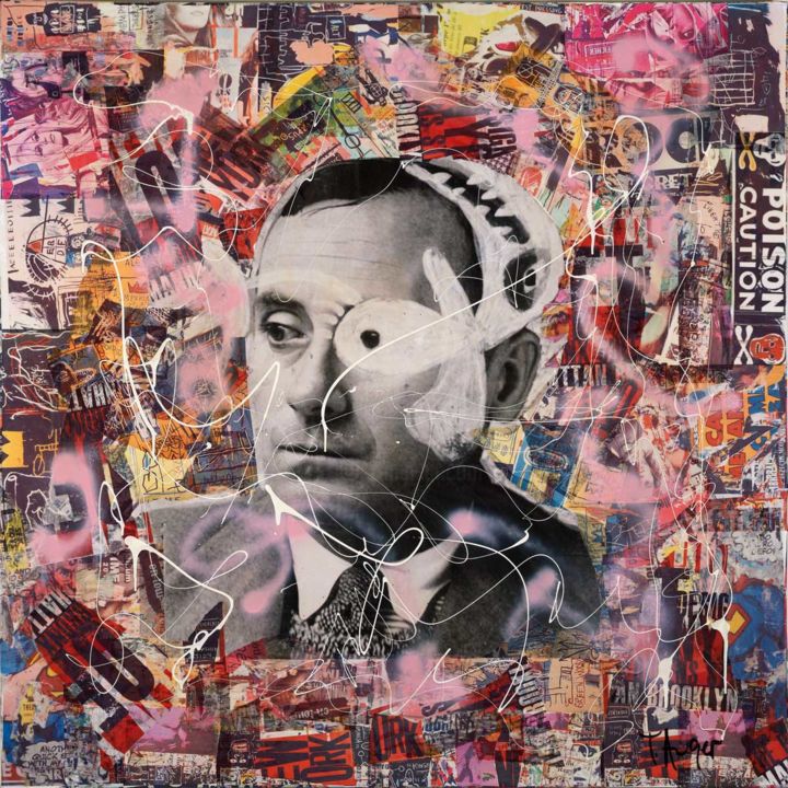 Collages titulada "Miró" por Thierry Auger, Obra de arte original, Otro