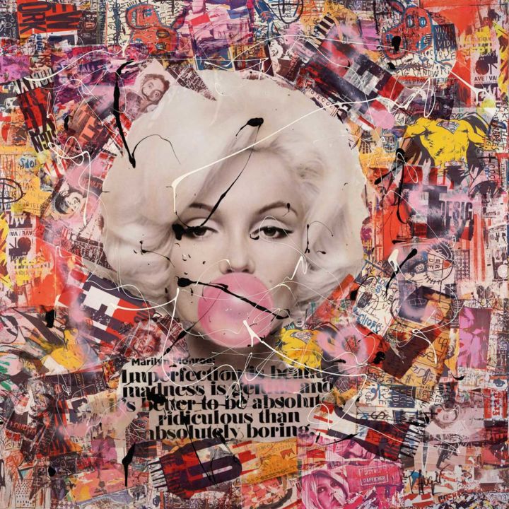 Colagens intitulada "Marilyn" por Thierry Auger, Obras de arte originais, Outro