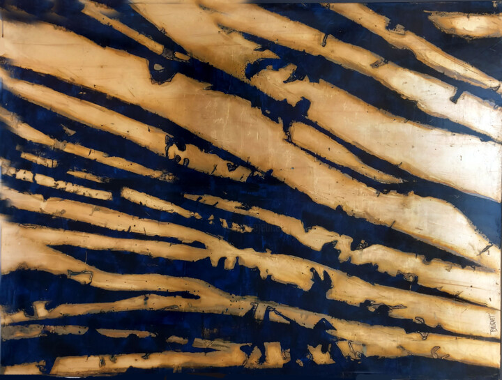 Pittura intitolato "abstraction végétale" da Thierry Brusquet, Opera d'arte originale, Acrilico Montato su Telaio per barell…