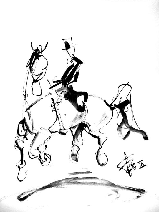 Dessin intitulée "Etude à l'encre de…" par Thierry Faure, Œuvre d'art originale, Encre