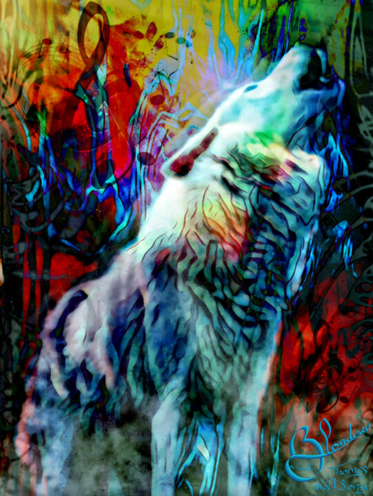 Arte digital titulada "Wolfsong" por Thomas Blondeau-Dumoulin, Obra de arte original, Pintura Digital