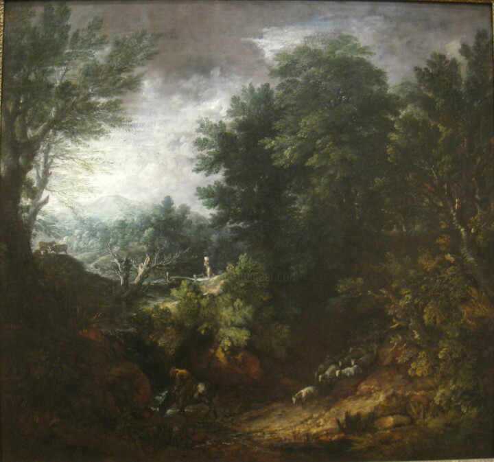 Pintura titulada "Un grand Paysage" por Thomas Gainsborough, Obra de arte original, Oleo