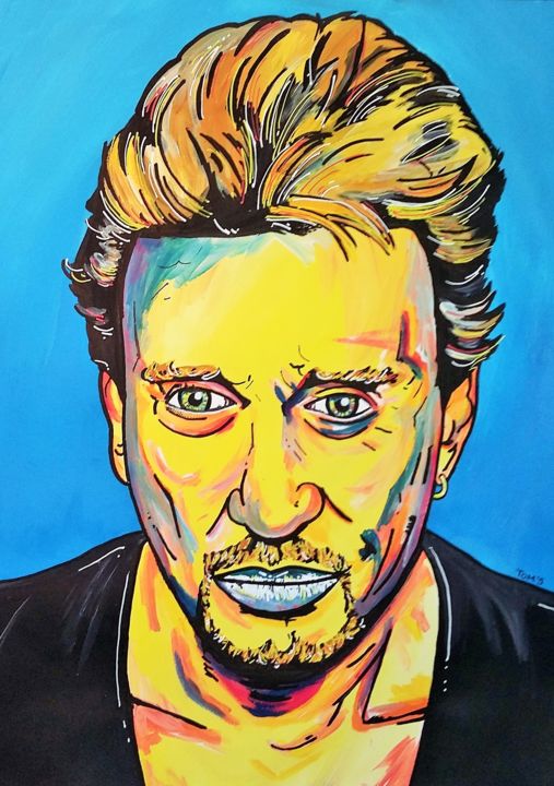 Peinture intitulée "JOHNNY HALLYDAY" par Tom'S Peintures, Œuvre d'art originale