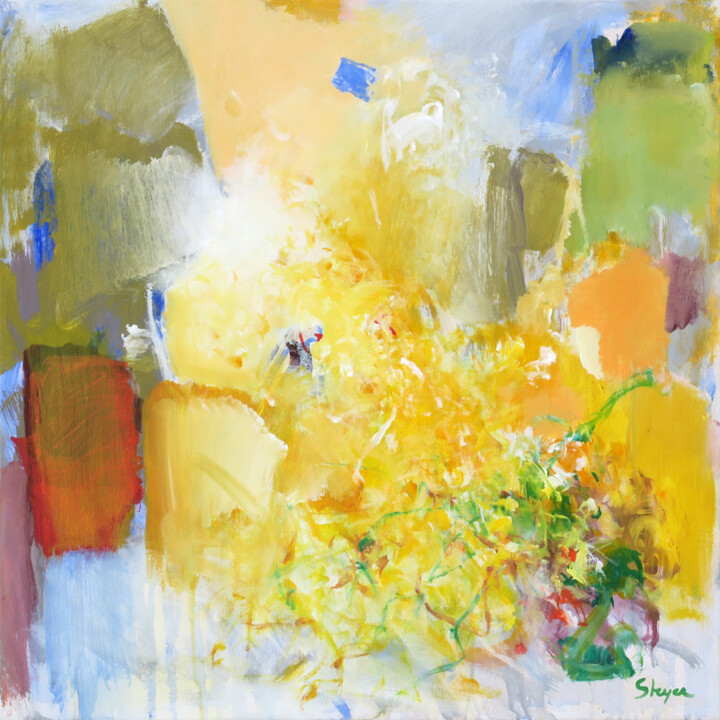 Malerei mit dem Titel "Happiness, Warm and…" von Thomas Steyer, Original-Kunstwerk, Acryl Auf Keilrahmen aus Holz montiert