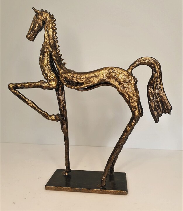 Skulptur mit dem Titel "horse" von Tihomir Sarajčić, Original-Kunstwerk, Metalle