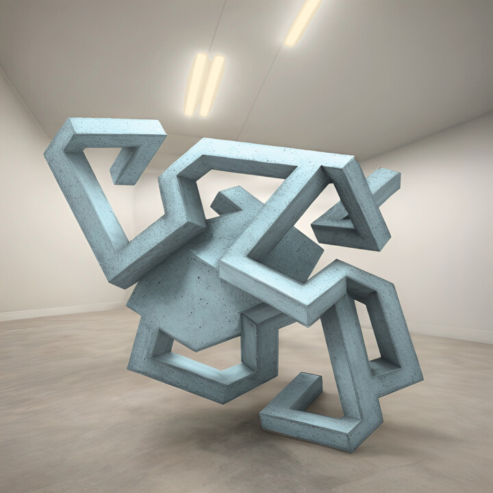 Цифровое искусство под названием "Crawling Down Cahue…" - Tim Cutler, Подлинное произведение искусства, бетон