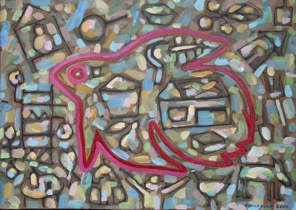 Картина под названием "The House: The Fish" - Tinnakorn, Подлинное произведение искусства