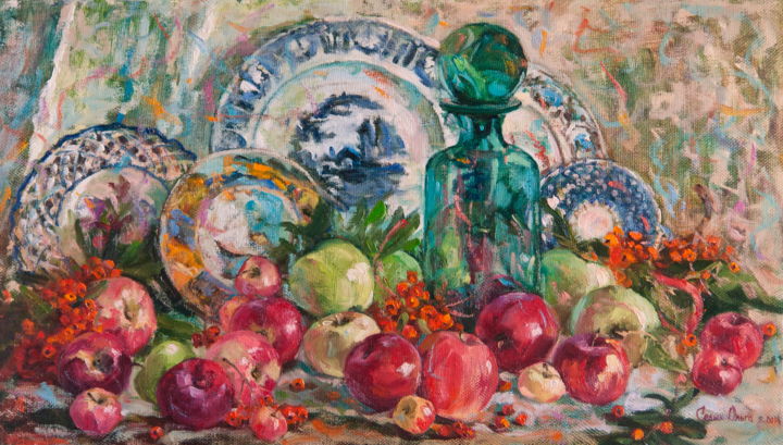 Картина под названием "Apple Mood" - Olga Sedykh, Подлинное произведение искусства, Масло