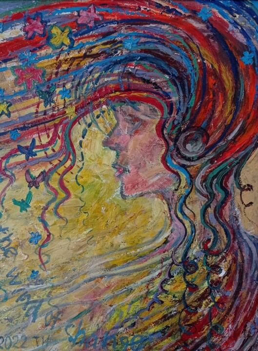 Peinture intitulée "ветер перемен" par Irina Tolstikova, Œuvre d'art originale, Huile Monté sur Panneau de bois