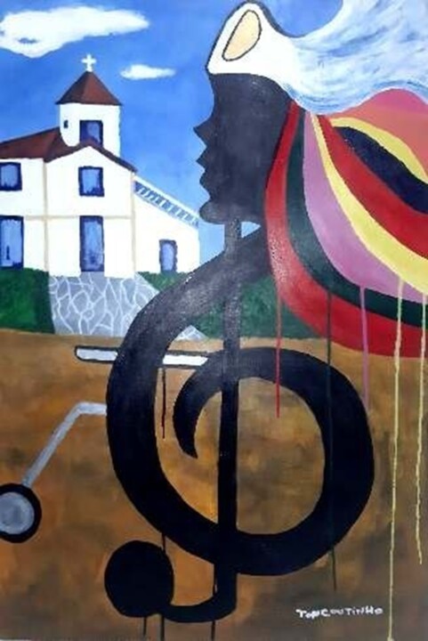 Картина под названием "Catopê Cadeirante" - Ton Coutinho, Подлинное произведение искусства, Акрил